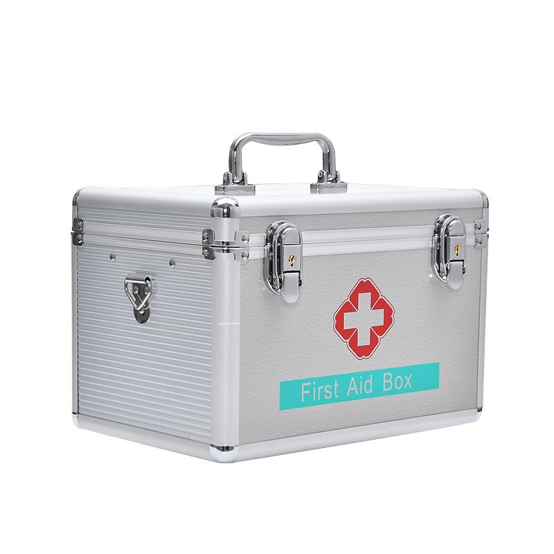 医药箱 铝合金急救箱 应急物资药品箱 带锁出诊箱 10寸空箱 无肩带