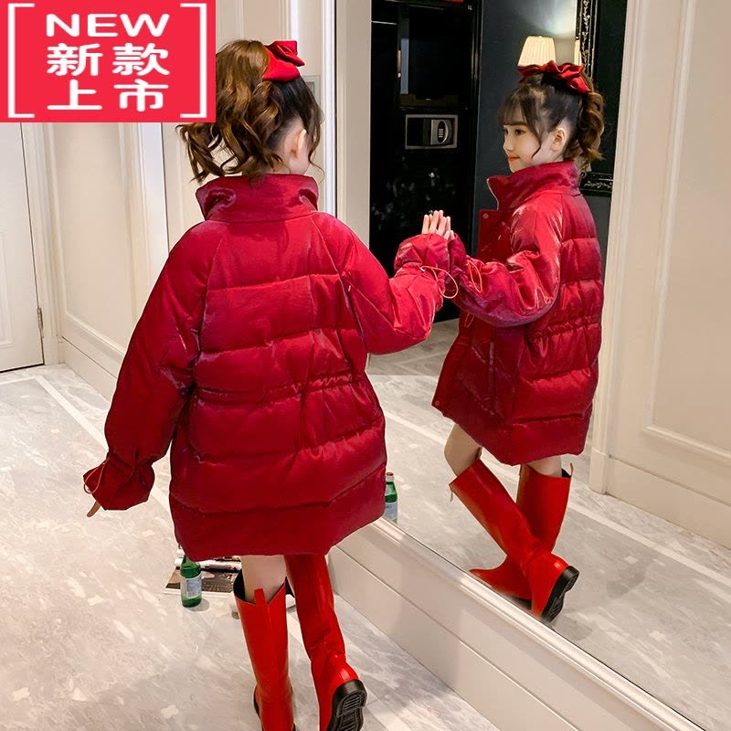 可莉允女童冬装棉服红棉袄儿童拜年服中国风加厚唐装中大童棉衣网红衣服图片