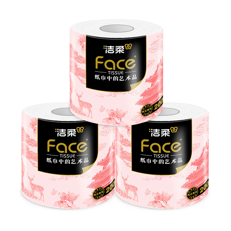 洁柔卫生纸锦绘芳华有芯200g4层(10卷装) 10卷/提 *2提BJ219-10A高清大图