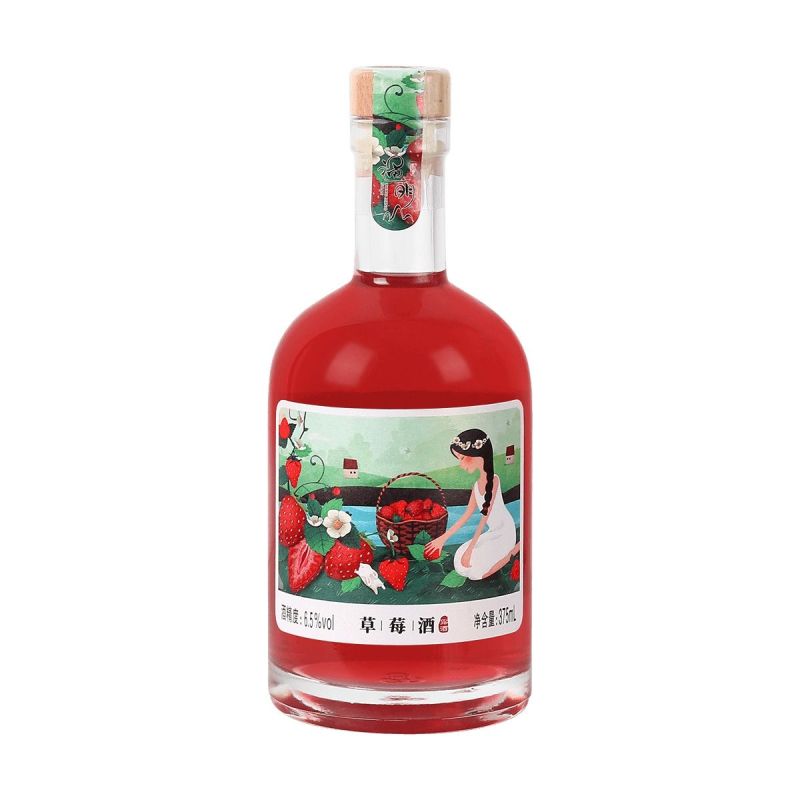 通明山低度甜酒晚安酒低度酒微醺果酒女士低度草莓味酒6.5度 375ml