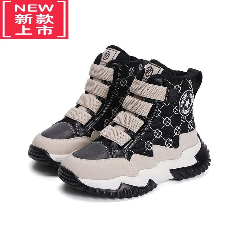 可莉允儿童马丁靴秋冬季洋气女童靴子2022新款冬天短靴加绒二棉女孩大童图片