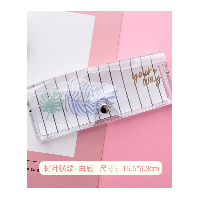 权夫人创意小清新眼镜收纳盒便携式塑料透明轻便近视眼镜盒女款学生高清大图