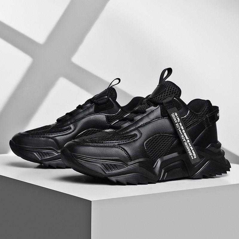 梵克公牛黑色鞋子男潮鞋百搭小黑鞋运动鞋ins潮流男鞋网红老爹鞋