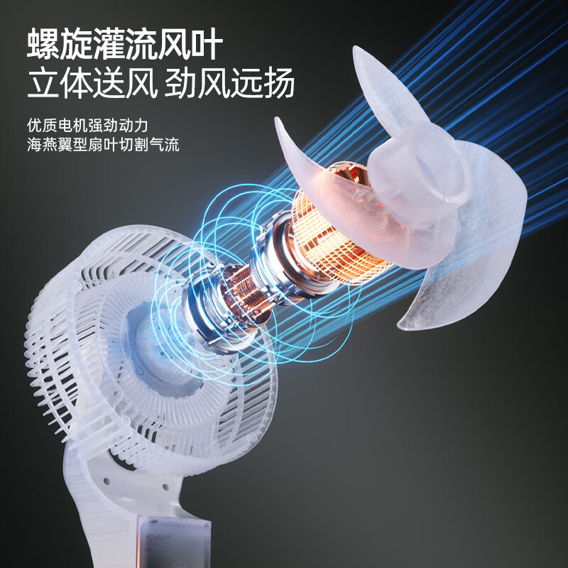 龙的 LD-FN0358 空气循环扇 家用风扇3D摇头立式换气扇轻音大风量12小时定时高清大图