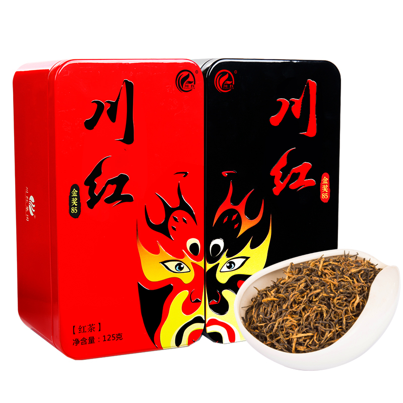 川红[金奖85]特色脸谱款 特级红茶茶叶 125g*2盒