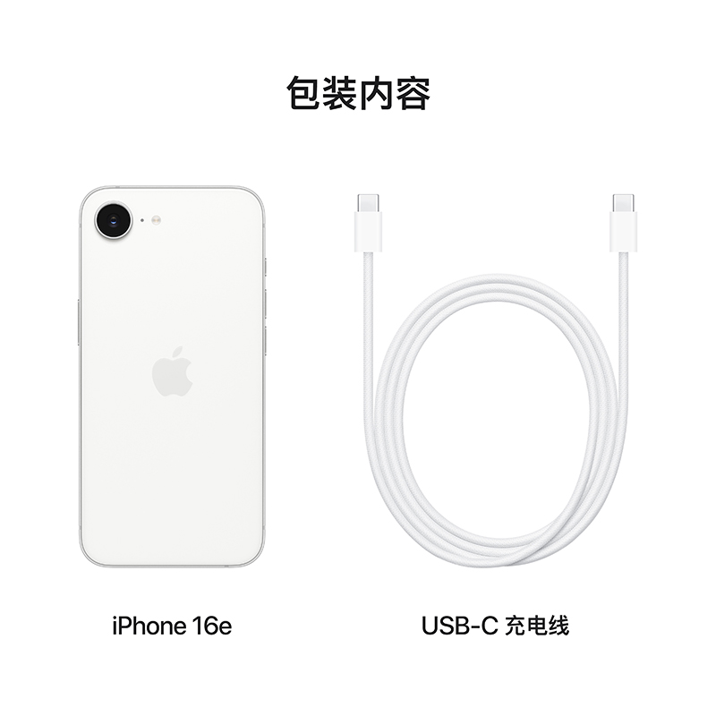 Apple iPhone 16e 256G 白色移动联通电信5G双卡双待手机高清大图