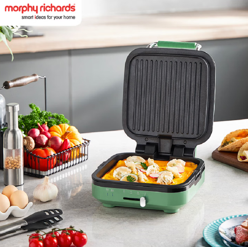 摩飞电器(MORPHY RICHARDS) MR8600 清新绿 电饼铛家用三明治早餐机 可拆洗电饼档双面加热大火力