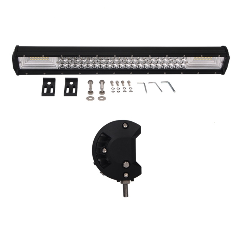 闪电客汽车led长条射灯杠灯越野改装中网车顶前杠12v24v三排爆闪射灯