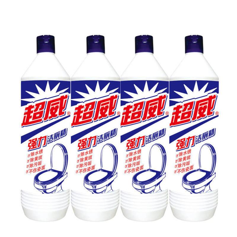超威洁厕灵马桶厕所清洁剂除臭剂除味清洁神器洁厕宝除垢清香型 [4瓶家庭囤货]强力洁厕500g*4