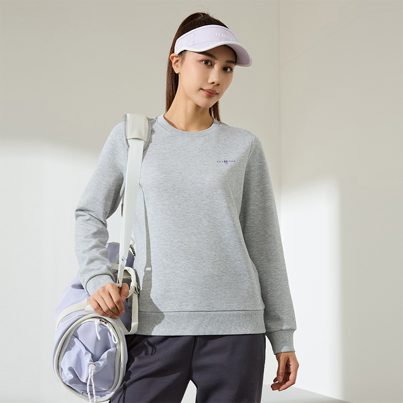 361°运动卫衣女新款圆领套头衫上衣女士宽松休闲运动服高清大图