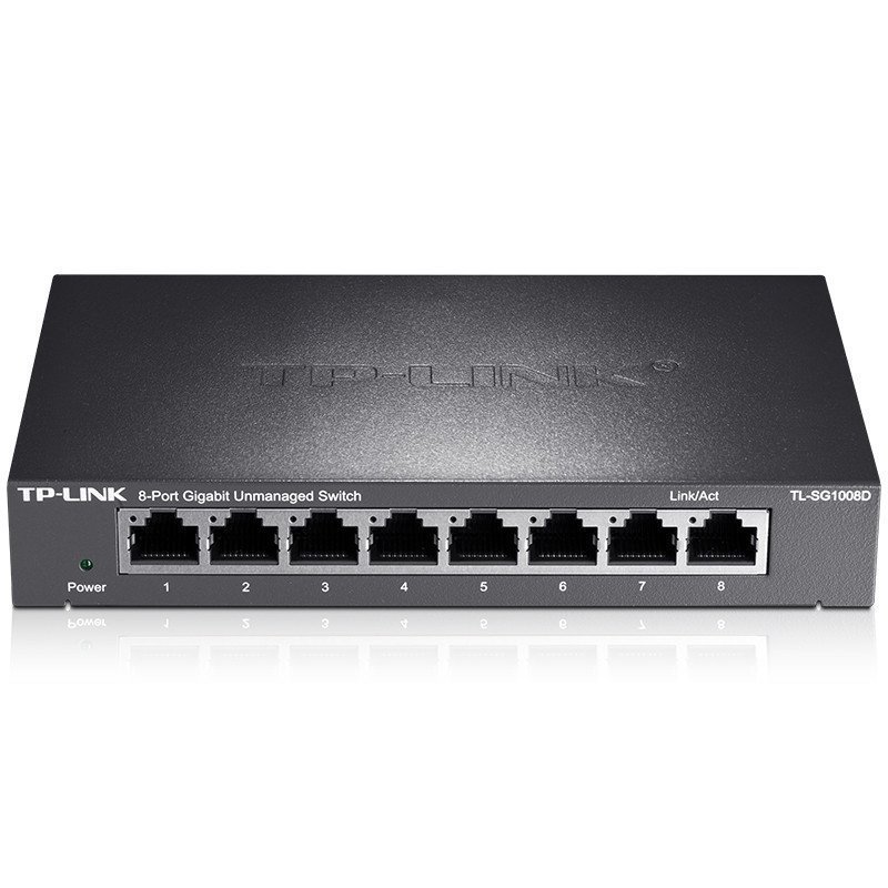 TP-Link TL-SG1008D 8口千兆交换机钢壳1000M网络监控交换机以太网网线分流器