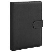 得力 3151 商务活页笔记本子文具 工作记事本皮面本办公用品 25K100张 黑色
