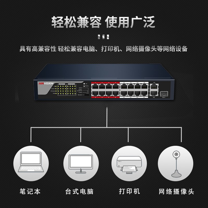 海康威视(HIKVISION) 交换机 DS-3E0318P-E/M 光+电口 以太网