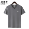 JEEP SPIRIT吉普男士V领T恤夏季透气舒适棉半袖t恤户外鸡心领时尚体恤衫短t