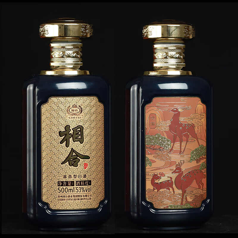 [官方自营]国台相合 福禄寿喜 53度酱香型白酒 500ml*4礼盒装 纯粮酱酒 大曲坤沙 送礼收藏自饮