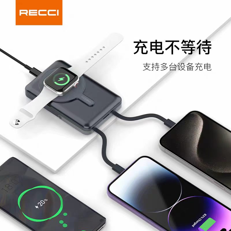 RECCI锐思 移动电源 型号RPB-W27 容量10000mAH (钛金色)高清大图