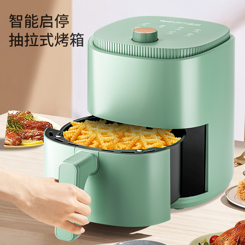 [门店]苏宁宜品空气炸锅智能无油多功能全自动电薯条机械旋钮-ZG026M白色高清大图