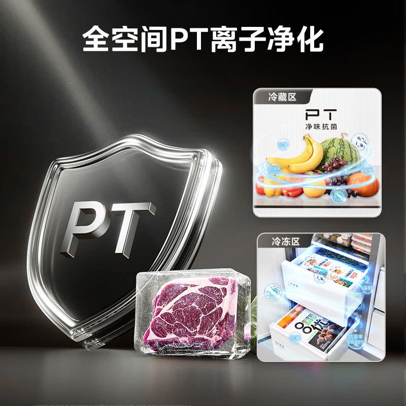 美的(Midea)家用电冰箱 智能双变频一级能效大容量对开门双开门 超薄风冷无霜净味 BCD-606WKPM(E)图片