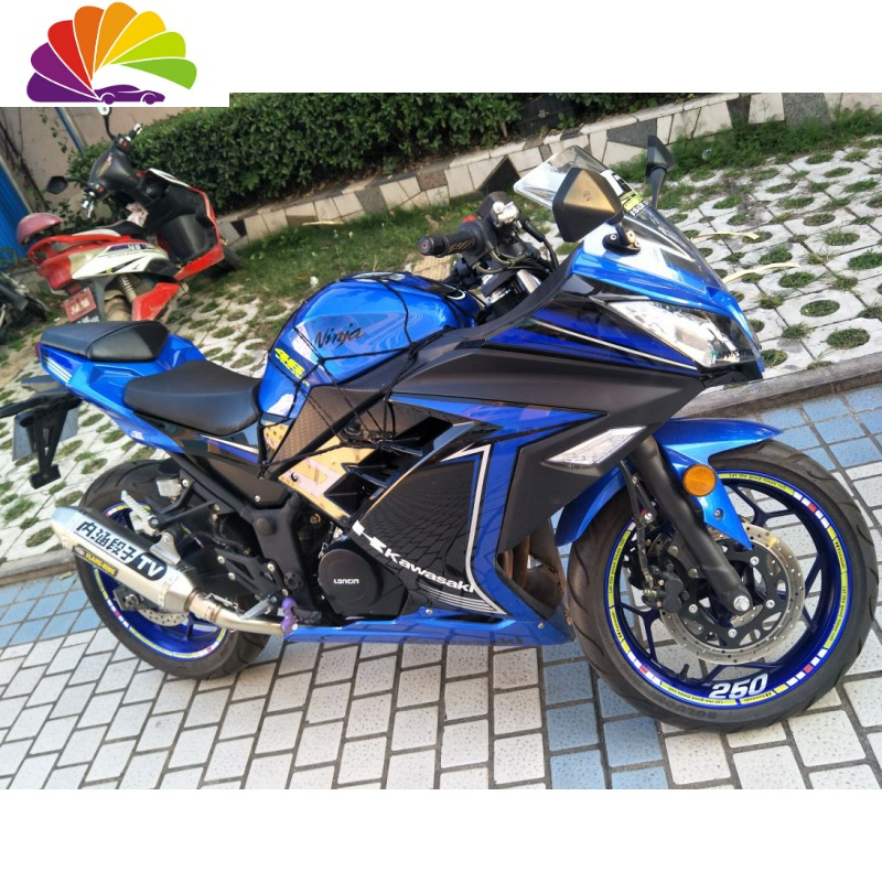 摩托车反光贴纸小忍者车贴轮胎防水贴膜跑车轮毂贴花轮框贴1000r内圈