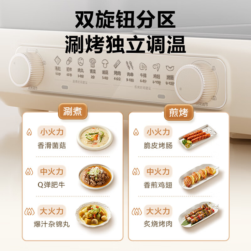 苏宁 龙云天盾 多功能锅苏泊尔烤肉锅电烤盘 电火锅 烤涮两用锅 家用电烤盘多功能锅电烧烤炉GJ3824S808高清大图