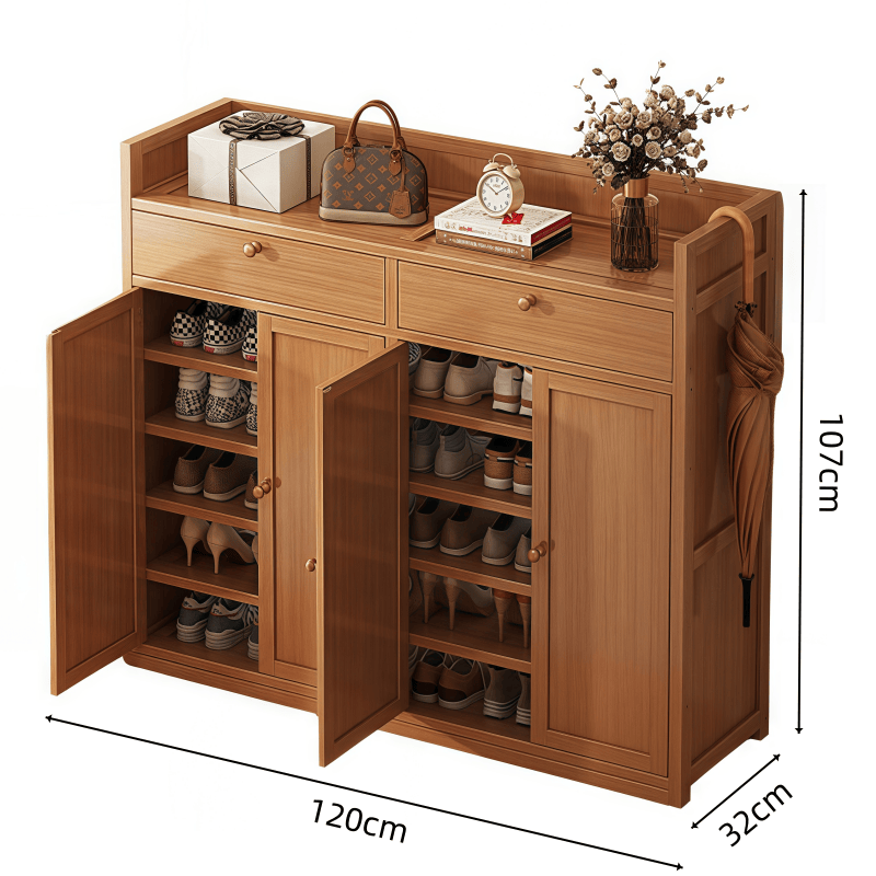 鑫木樽鞋柜120*32*107cm个高清大图