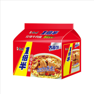 康师傅 一倍半 红烧牛肉面 5连包