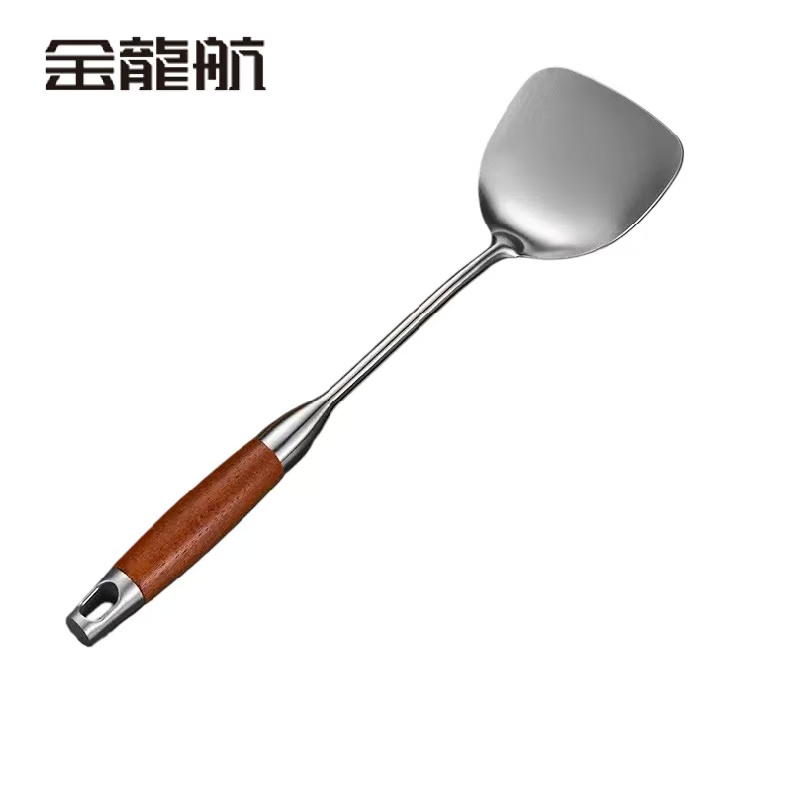金龙航 不锈钢花梨木铲/个 铲宽10cm
