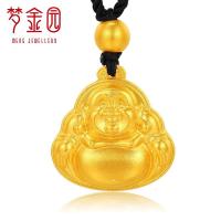 梦金园 黄金吊坠 古法金吊坠 足金999 弥勒佛挂坠大肚笑佛 男女款 黄金饰品 计价