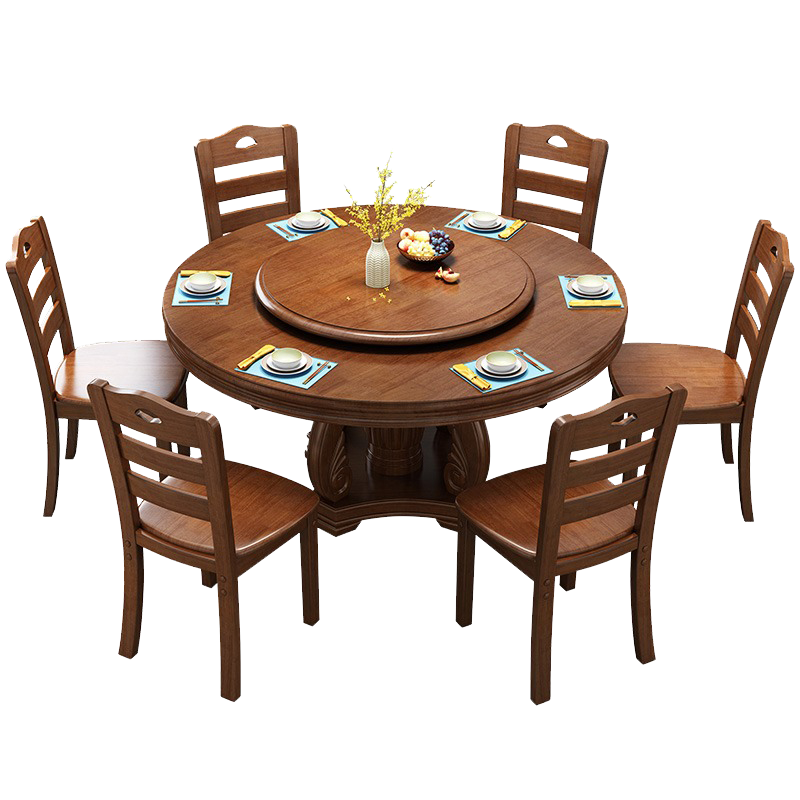 蒙卡森 餐桌橡木餐桌餐厅吃饭桌圆桌实木贴皮颜色可选可定制/张-2米单