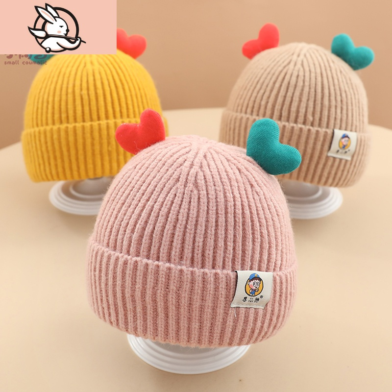 huayangtu宝宝帽子秋冬季可爱超萌婴儿冬天棉毛线帽儿童冬款时尚韩版