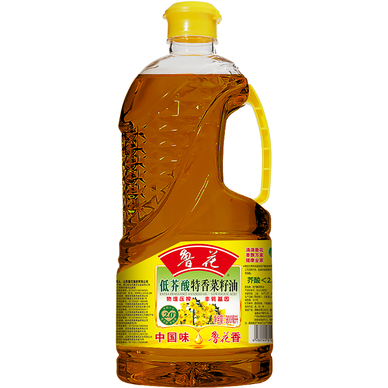 鲁花低芥酸特香菜籽油900ml物理压榨非转基因一级食用油小桶装(新老包装随机)
