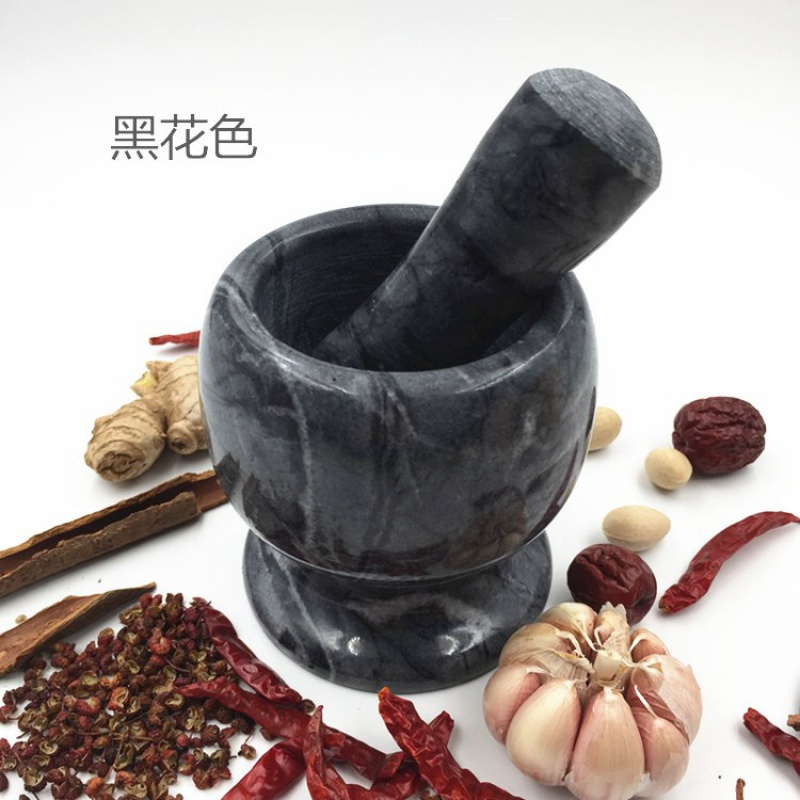 蒜臼子石臼捣碎罐捣蒜泥蓉擂钵辣椒研磨器家用老式手动捣蒜器 敬平 小号晚霞红带蒜锤碎物器研磨碗(碎物器)