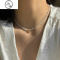 JiMi法式黑尖晶串珠项链女款轻奢小众高级设计感叠戴锁骨链颈链