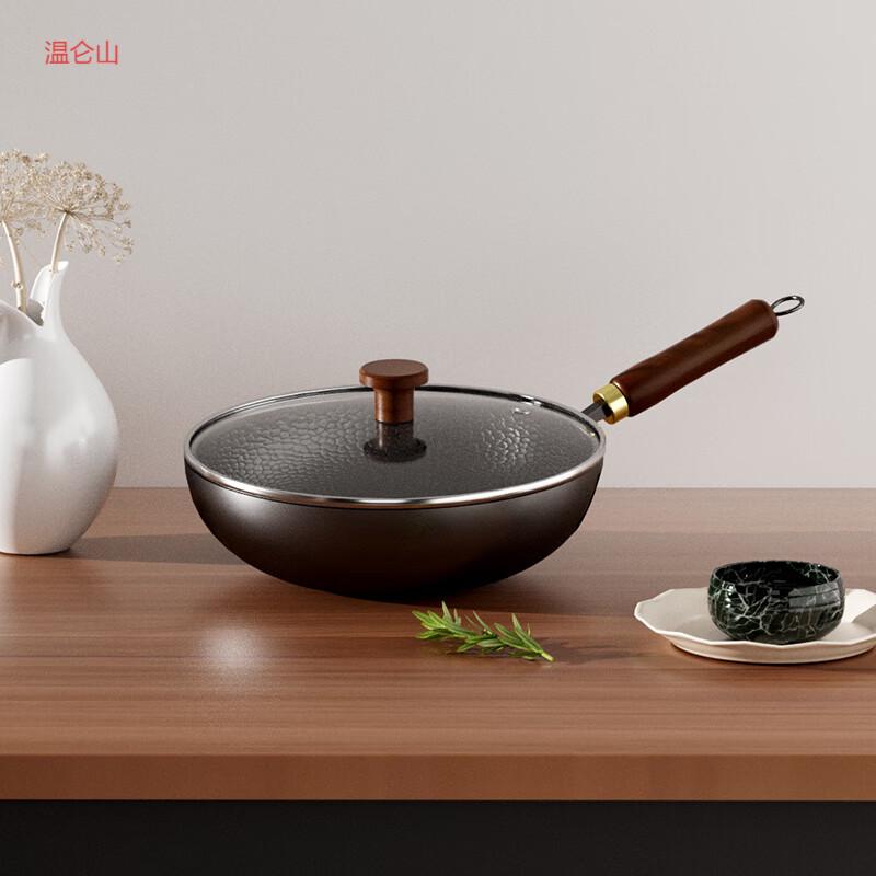 VELOSAN 温仑山 锤纹大铁锅32cm A-VP-1CWCG01 黑色高清大图