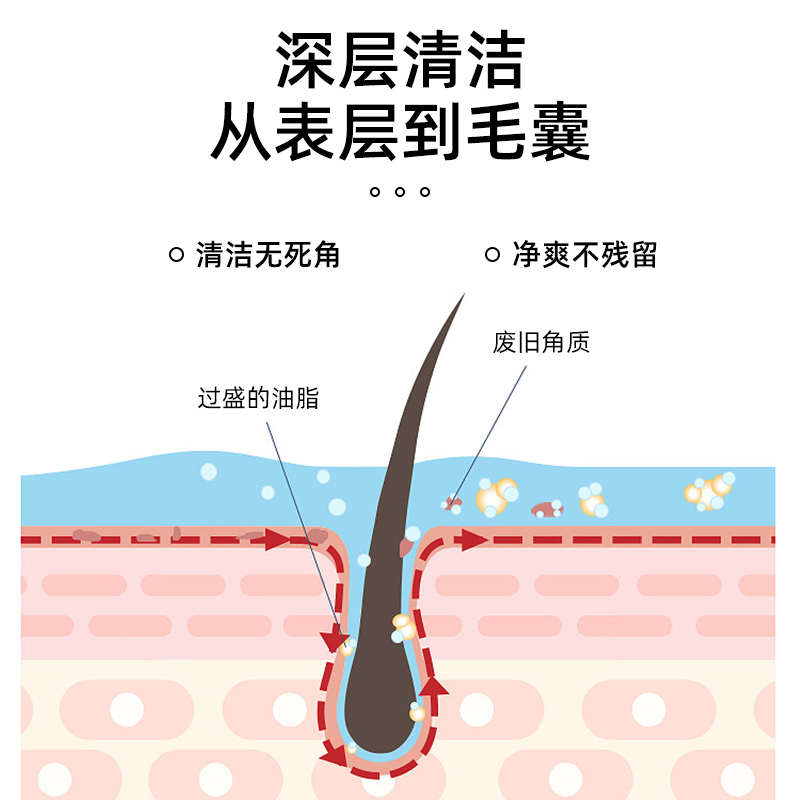 佰束毛囊清洁洗发水500ml 头皮深层清洁去屑控油蓬松洗发水高清大图
