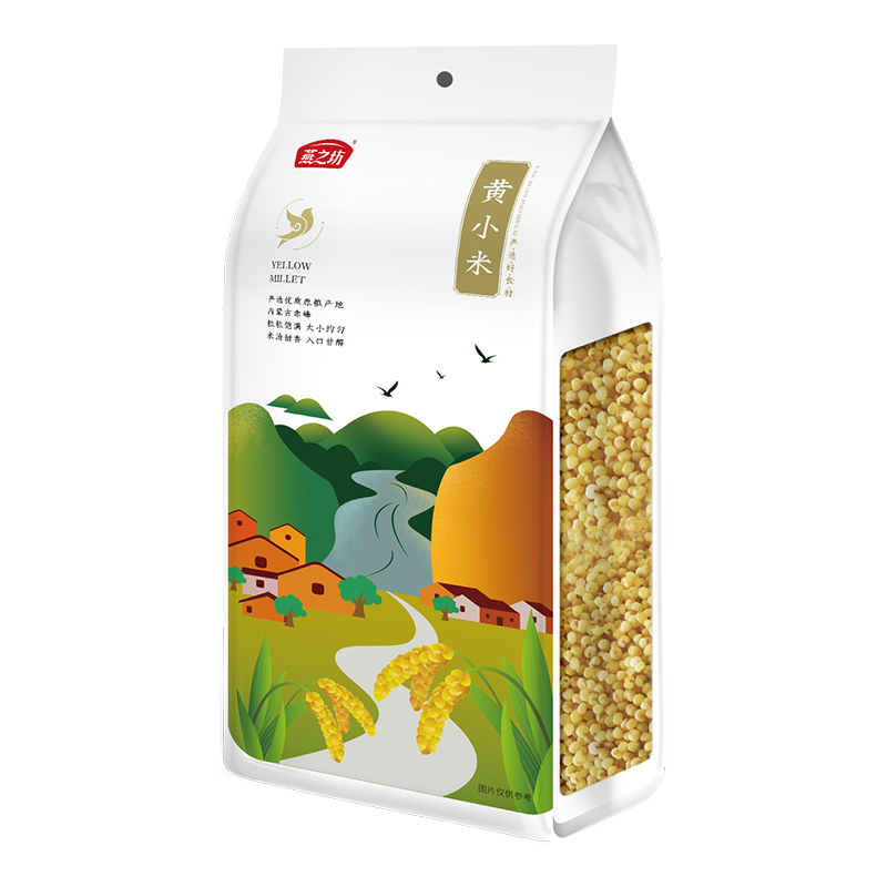 燕之坊 黄小米1kg六面体量贩 黄金苗黄小米2斤 五谷杂粮高清大图