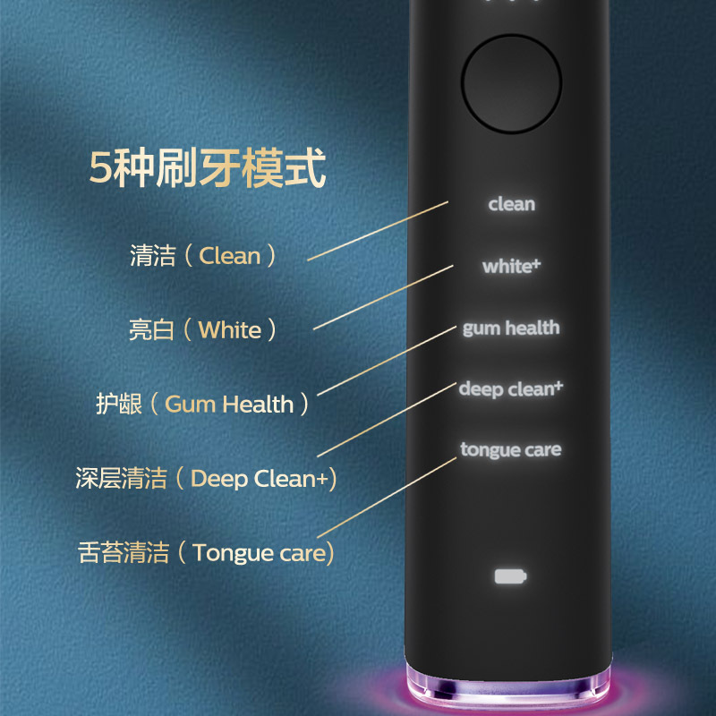 飞利浦(Philips)电动牙刷情侣款 声波震动式牙刷 拍立得礼盒 充电式成人蓝牙版情人节礼物HX9924黑+粉