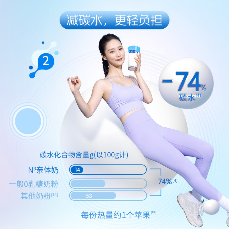 2盒雀巢N3亲体奶全脂奶粉生牛乳益生元乳糖不耐适用750g
