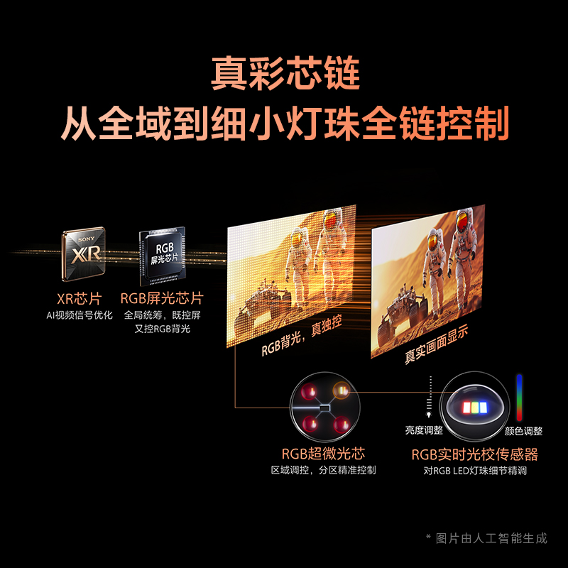 索尼电视7系Ⅱ 55英寸 RGB-Mini LED电视 AI画质音质优化 XR认知芯片高清大图