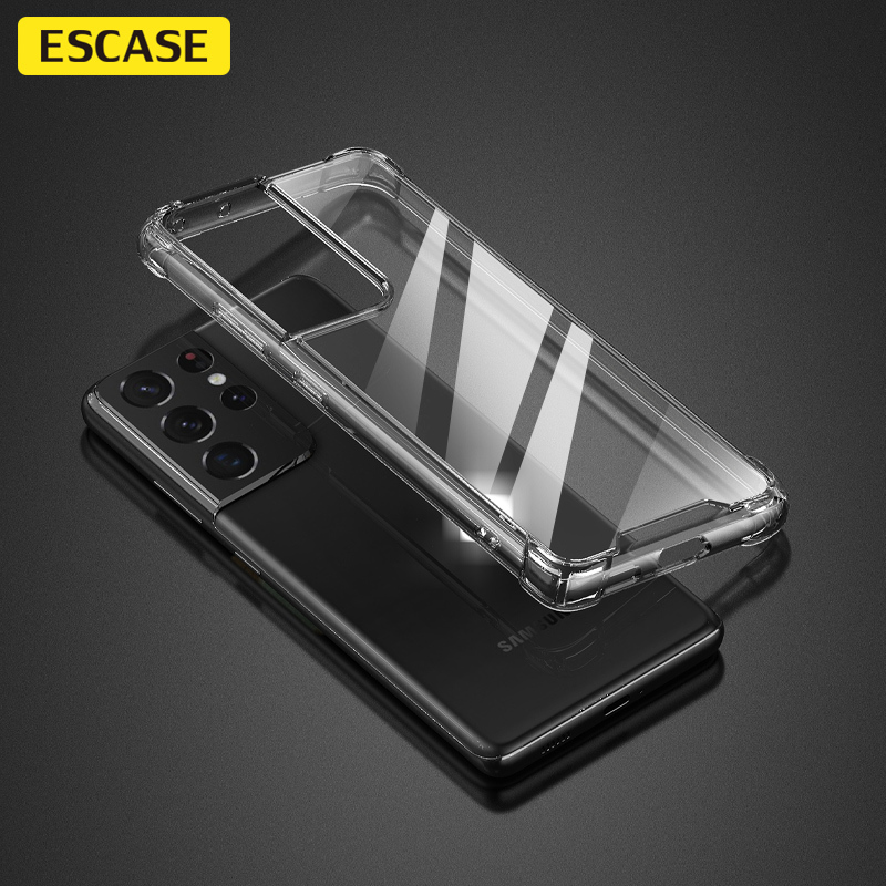 ESCASE 三星S21ultra手机壳保护套 Galaxy全包防摔软壳双料抗摔抗黄变 德国进口拜耳TPU 高透