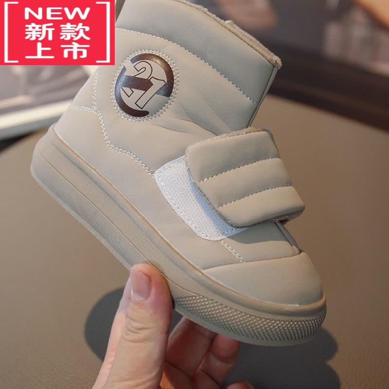 可莉允女童靴秋冬加绒过膝长筒马丁靴儿童侧拉链雪地靴一体潮酷棉鞋图片