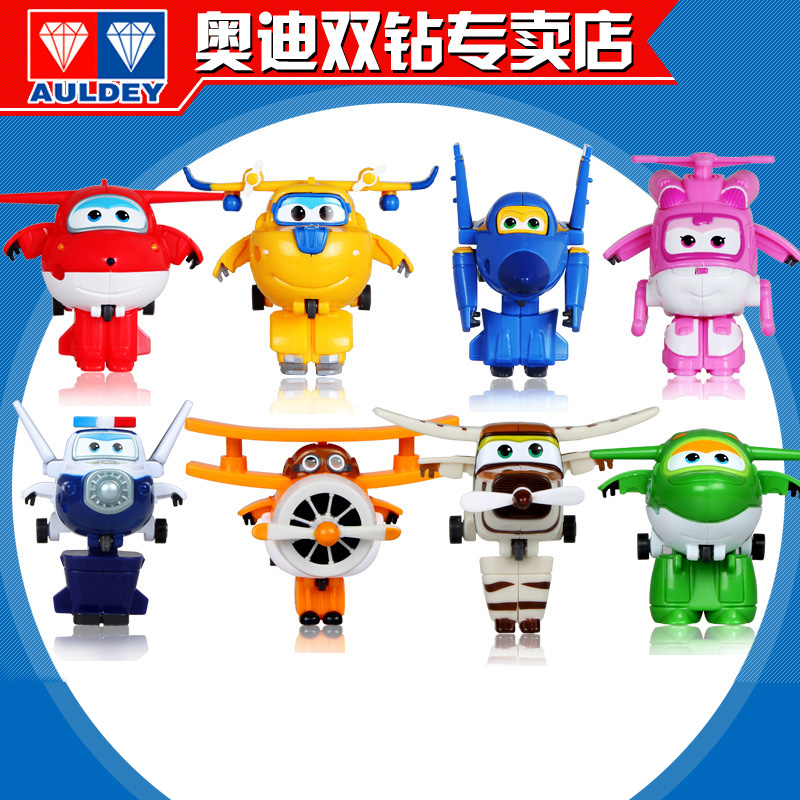 奥迪双钻 超级飞侠公仔玩偶 儿童玩具 变形机器人小飞机 迷你飞侠卡文高清大图