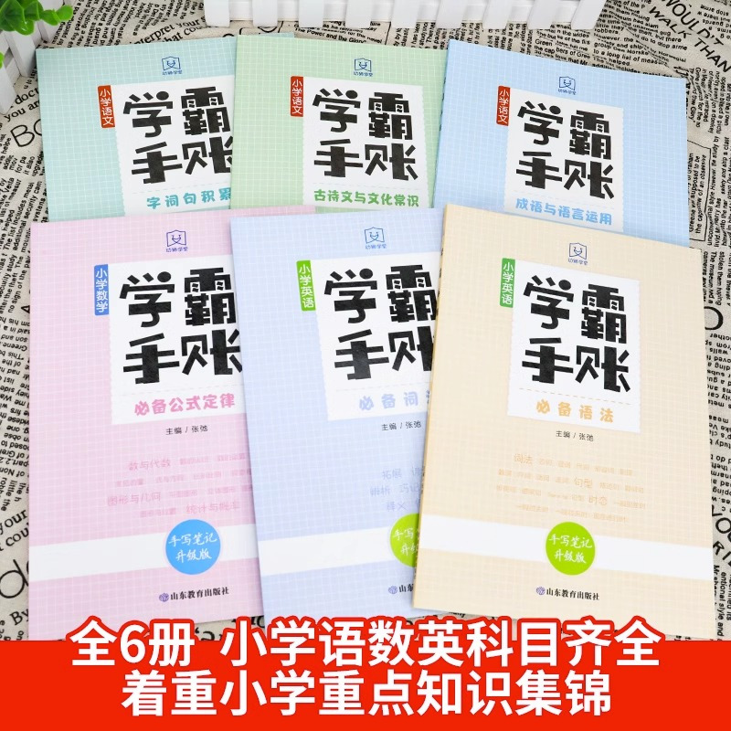 学霸手账·小学英语语法 小学通用 [正版]学霸手账全6册小学语文字词句积累成语与语言运用古诗文与文化常识数学公式定律