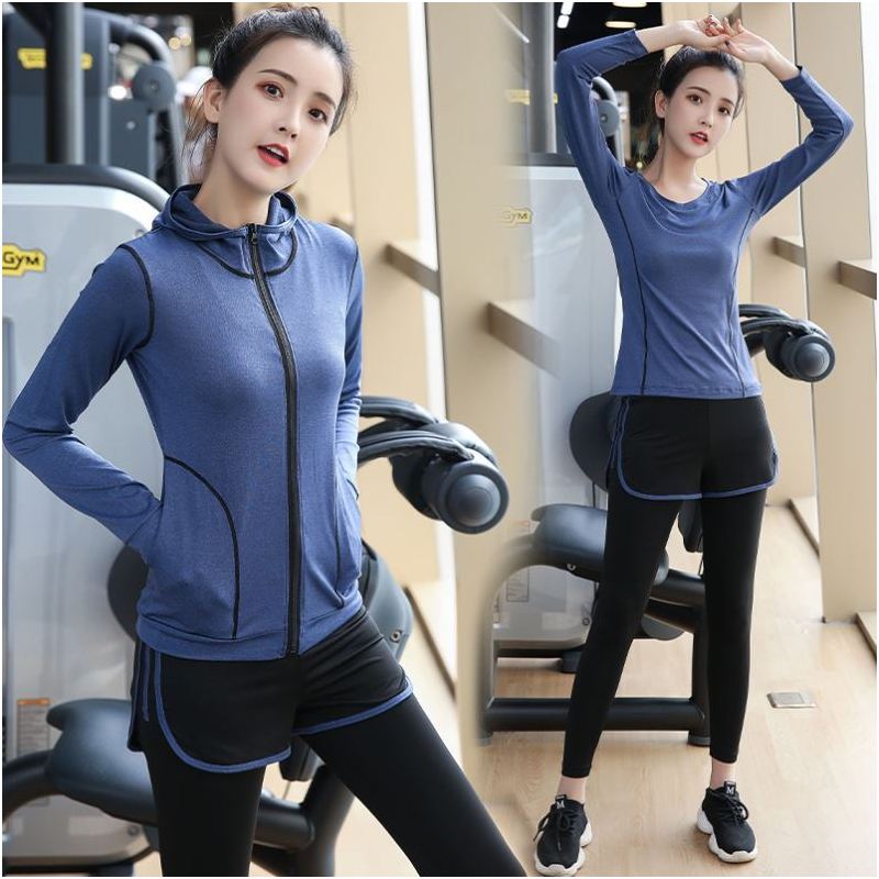 瑜伽运动服女套装休闲女秋冬季纯棉粉色减肥春季健身衣初学者街舞