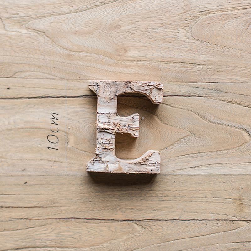 美帮汇原木装饰字母 白桦木树皮摆件墙饰 道具DIY北欧ZAKKA 桦E图片