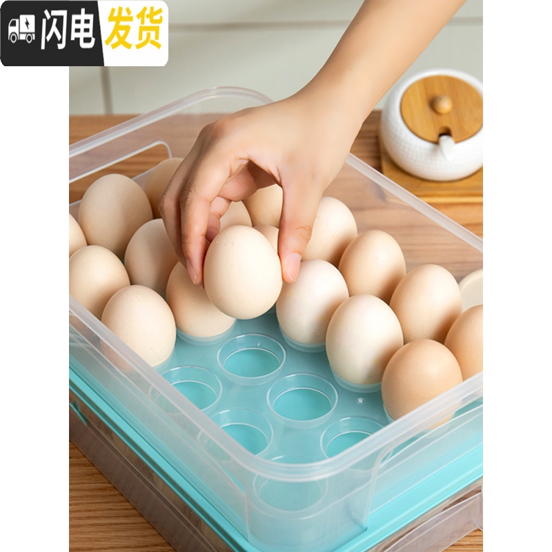 三维工匠鸡蛋收纳盒保鲜盒冰箱专用放蛋格蛋架蛋托厨房保鲜家用装鸡蛋高清大图