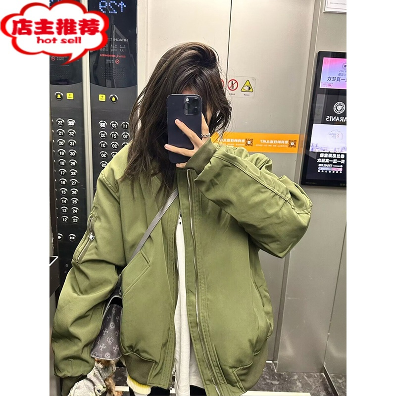 SHANCHAOvintage美式复古棒球服国潮牌高街小众工装外套男飞行员夹克