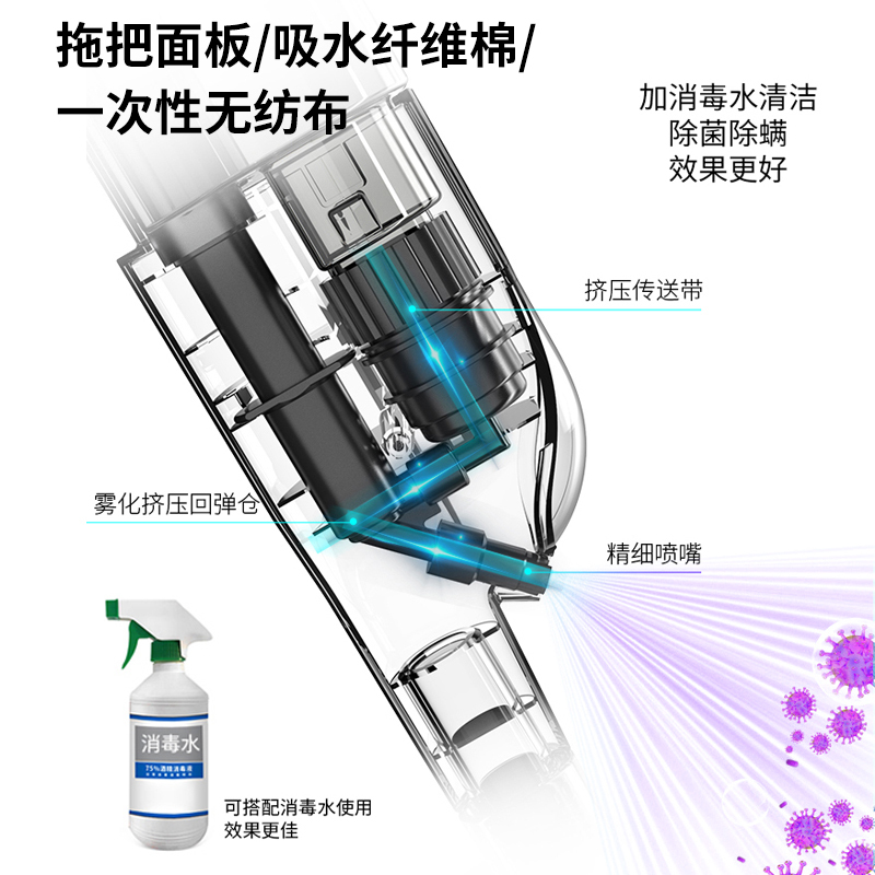 爱格懒人平板喷水拖把无纺布替换布家用静电除尘拖布免手洗拖地一拖净
