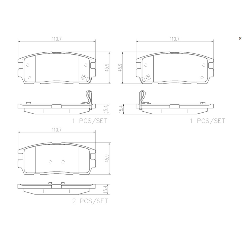布雷博(brembo)后刹车片.陶瓷P10004N适用于科帕奇,安德拉