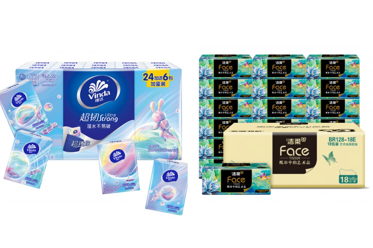 维达手帕纸4层30包/提*5提V0166A+洁柔Face艺术油画纸巾抽纸4层80抽18包整箱BR128-18E